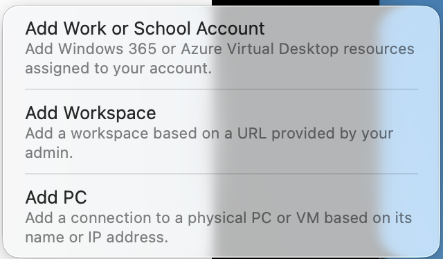 click Add workspace